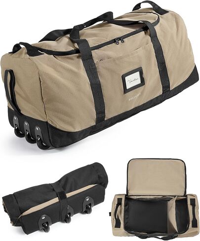 BAGSMART 83L Foldable Travel Bag, Large Duffle Bag for Travel, Duffel Luggage Bag for Sport College Camping, Water Resistant, Black in Kuwait