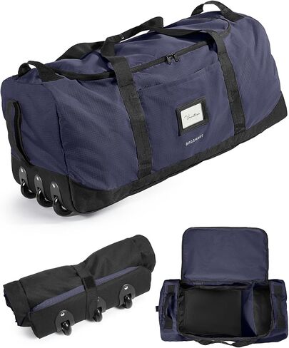 BAGSMART 83L Foldable Travel Bag, Large Duffle Bag for Travel, Duffel Luggage Bag for Sport College Camping, Water Resistant, Black in Kuwait