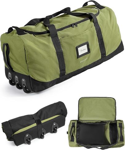 BAGSMART 83L Foldable Travel Bag, Large Duffle Bag for Travel, Duffel Luggage Bag for Sport College Camping, Water Resistant, Black in Kuwait