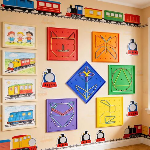 Bbiamsleep 6 Pack Plastic Geoboards with Rubber Bands Geometry Manipulatives Geo Board Brain Teaser Geo Board Fine Motor Skills for Sorting Counting Training in Saudi Arabia
