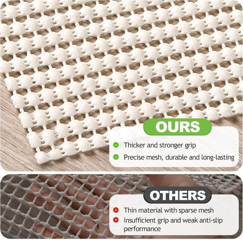 Songrey Non-Slip Rug Pad, Extra Thick Carpet Pads for Hard Surfaces, Prevents Sliding and Secures Rugs（2.5x8 FT） in Saudi Arabia