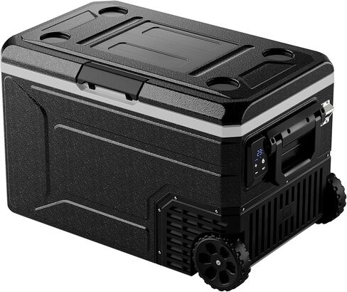 ثلاجة 12 فولت، مبرد كهربائي سعة 85 لترًا، 12 فولت/24 فولت تيار مستمر 100 ~ 240 فولت تيار متردد، مبرد 12 فولت -4 درجة فهرنهايت ~ 68 درجة فهرنهايت، فريزر محمول بعجلات للشاحنة، عربة سكن متنقلة، التخييم، السفر in Kuwait