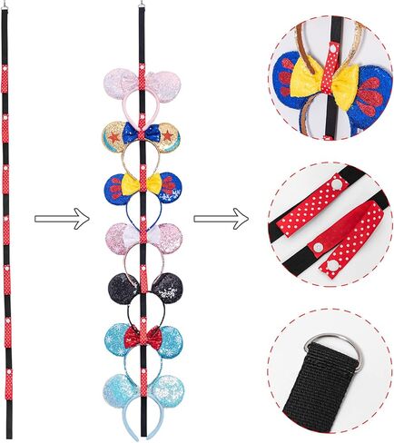 3 Pcs Mouse Ears Headband Holder Hanging Headband Organizer Bow Headpiece Hair Accessories Vertical Headband Holder Wall Display Decor in Saudi Arabia
