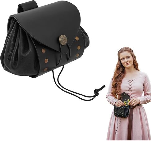 Lord of Battles Medieval Viking Leather Belt Bag with Straps, Full Grain Waist Bag for LARP, Ren Faire & Cosplay (Celtic Cross Design, Maroon) in Saudi Arabia