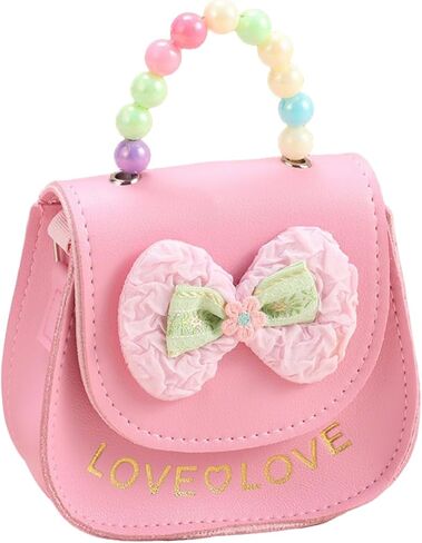Girls Purse Cute Flower Toddler Purse for Little Girl Shoulder Handbags Christmas Birthday Gift for 3-8 Year Old (pink bowknot) in Saudi Arabia