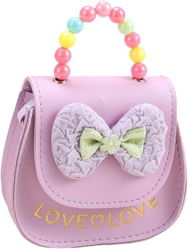 Girls Purse Cute Flower Toddler Purse for Little Girl Shoulder Handbags Christmas Birthday Gift for 3-8 Year Old (pink bowknot) in Saudi Arabia