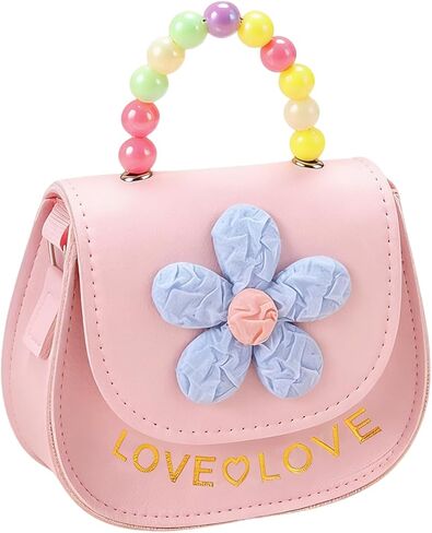 Girls Purse Cute Flower Toddler Purse for Little Girl Shoulder Handbags Christmas Birthday Gift for 3-8 Year Old (pink bowknot) in Saudi Arabia