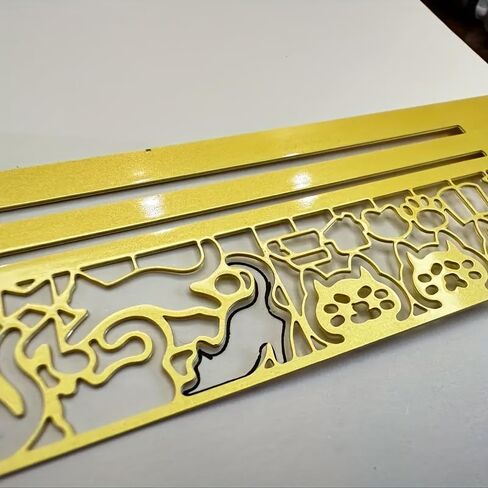 Cat Multi-Functional Ruler (10cm Straight Edge), Brass Kitten Pattern Template Planner, Cute Office School Home Measuring Tool Gift in Saudi Arabia