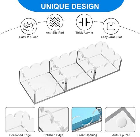 Magnetic 3-in-1 Acrylic Sticky Note Holder Dispenser, Self-Stick Memo Pads Holders Desk Organizer for School Office Home, Post Pop Notes Dispenser for 3"X3" Note Pads in Saudi Arabia