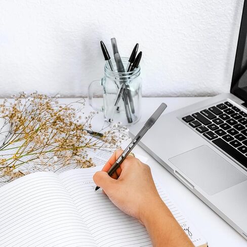 أقلام حبر جاف BIC Round Stic Xtra Life - نقطة متوسطة 1.0 مم، تدفق حبر ثابت وطويل الأمد للغاية، عبوة مكونة من 96 قلمًا أسود in Kuwait