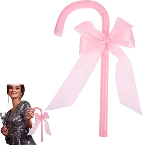 دعامة قصب مع ربطة عنق ملفوفة بشريط، قصب أنيق أنيق لحفلات عيد الحب والحفلات التنكرية، عصي لعب الأدوار التنكرية للنساء in Saudi Arabia