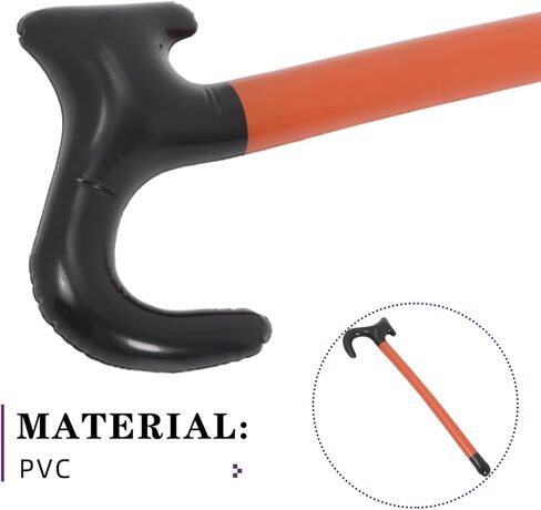 Inflatable Crutches Set - Lightweight PVC Walking Stick Props for Halloween Christmas Parties Includes Fashion Coffee-Colored Cane and Accessories Portable Inflatable Mobility Aid in Saudi Arabia