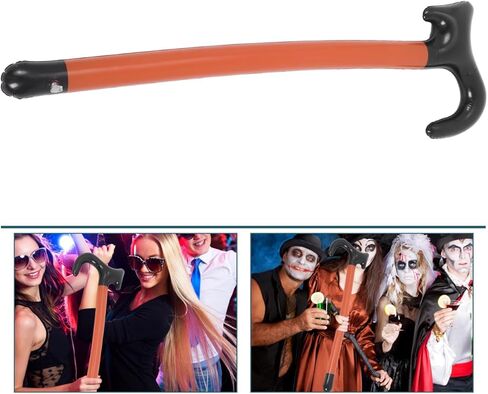 Inflatable Crutches Set - Lightweight PVC Walking Stick Props for Halloween Christmas Parties Includes Fashion Coffee-Colored Cane and Accessories Portable Inflatable Mobility Aid in Saudi Arabia