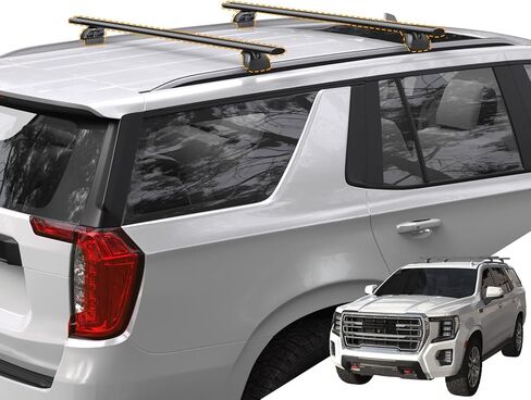 حامل سقف قابل للقفل من الألومنيوم Snailfly مناسب لـ 2021-2026 Chevy Tahoe Suburban، GMC Yukon، Cadillac Escalade، سعة تحميل 330 رطل، تركيب سهل بدون حفر، شريط لدراجة Cargo Kayak in Kuwait