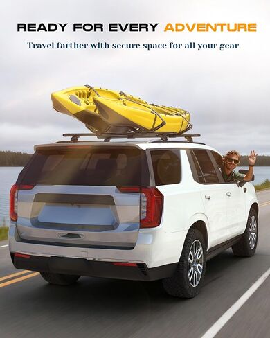 حامل سقف قابل للقفل من الألومنيوم Snailfly مناسب لـ 2021-2026 Chevy Tahoe Suburban، GMC Yukon، Cadillac Escalade، سعة تحميل 330 رطل، تركيب سهل بدون حفر، شريط لدراجة Cargo Kayak in Kuwait