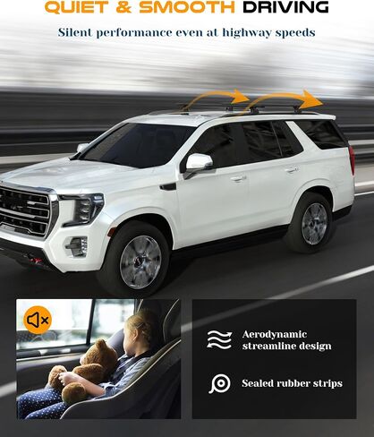 حامل سقف قابل للقفل من الألومنيوم Snailfly مناسب لـ 2021-2026 Chevy Tahoe Suburban، GMC Yukon، Cadillac Escalade، سعة تحميل 330 رطل، تركيب سهل بدون حفر، شريط لدراجة Cargo Kayak in Kuwait