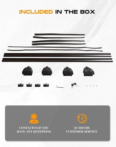 حامل سقف قابل للقفل من الألومنيوم Snailfly مناسب لـ 2021-2026 Chevy Tahoe Suburban، GMC Yukon، Cadillac Escalade، سعة تحميل 330 رطل، تركيب سهل بدون حفر، شريط لدراجة Cargo Kayak in Kuwait