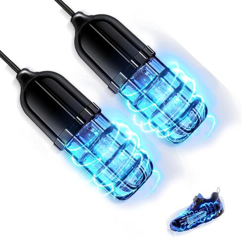 Ultraviolet Shoe Deodorizer,UV Light Sneaker Cleaner,Smart Timing UV Footwear Odor Elimination,360°Ultraviolet Bulb Design, Applicable to All Shoes and Boots 6W （Black） in Saudi Arabia