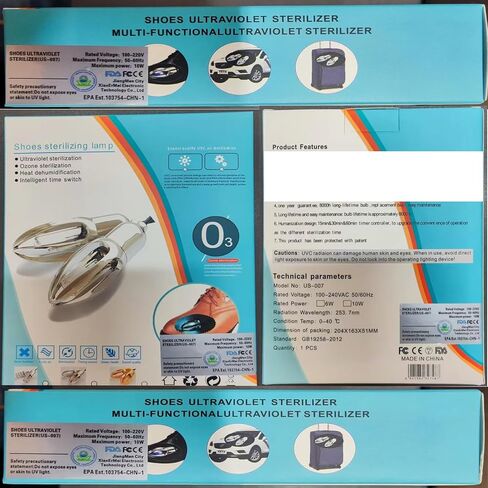 Ultraviolet Shoe Deodorizer,UV Light Sneaker Cleaner,Smart Timing UV Footwear Odor Elimination,360°Ultraviolet Bulb Design, Applicable to All Shoes and Boots 6W （Black） in Saudi Arabia