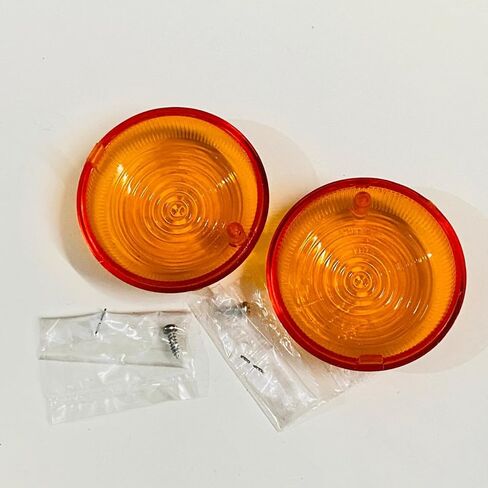 عدسة عنبر - أحمر 2 قطعة. متوافق مع جميع الدراجات النارية الجديدة من Royal Enfield Bullet Bs6#Ran00280-A - HKT-US in Kuwait