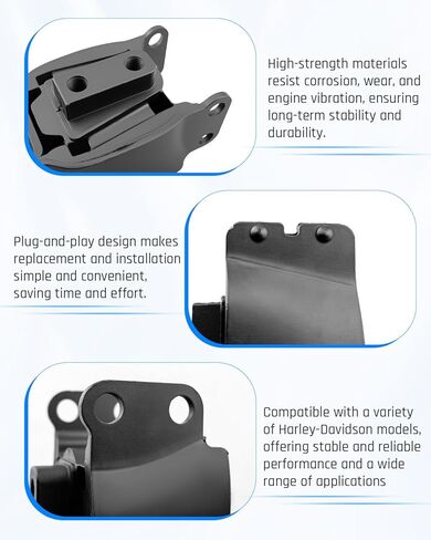 Front Isolator Motor Mount 0933-0101 Fit for Harley Davidson Dyna Low Rider Street Bob Super Glide Wide Glide FXDWG Convertible Fat Bob Daytona 1991-2017, 47583-90B in Kuwait