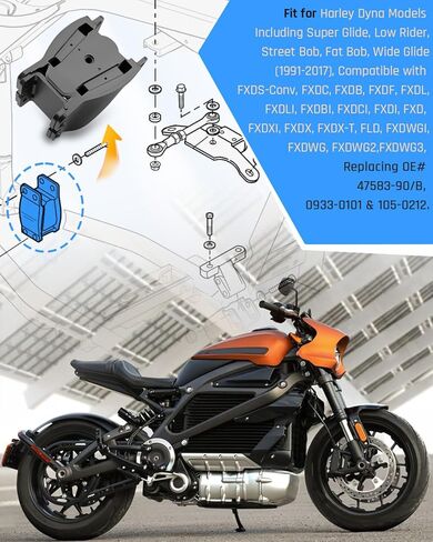 Front Isolator Motor Mount 0933-0101 Fit for Harley Davidson Dyna Low Rider Street Bob Super Glide Wide Glide FXDWG Convertible Fat Bob Daytona 1991-2017, 47583-90B in Kuwait