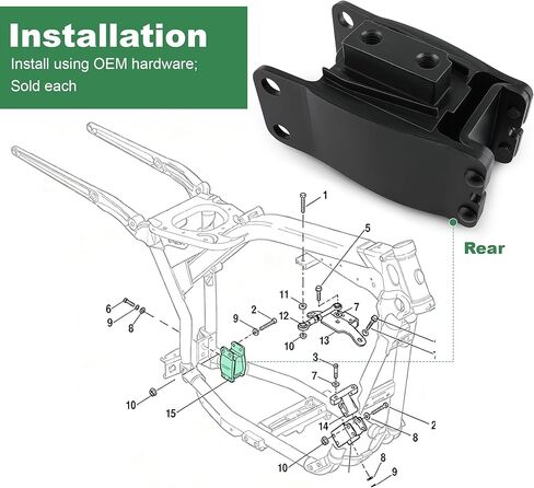 Rear Isolator Engine Motor Mount Compatible with Harley Davidson 1991-2017 Dyna FXD/FXDWG, Repl OEM # 47564-99 in Saudi Arabia