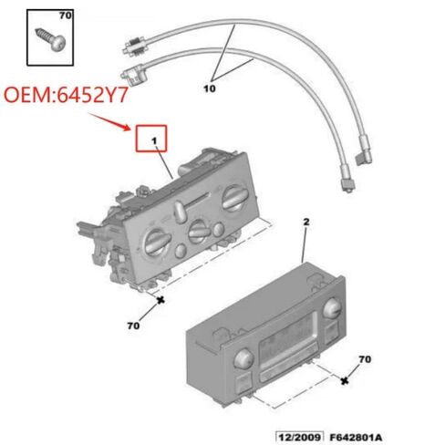 لوحة تحكم التكييف 96788320Xz 6452Y7 مفتاح لوحة التكييف لسيتروين Bx3 Bx3R لـ C-Quatre in Kuwait