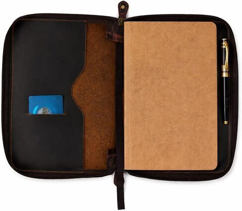 A5 Leather Journal Cover with Zipper Refillable Notebook Cover, Compatible with Moleskine, Leuchtturm1917 & Archer A5 Journals, Fits Medium A5 5.75 x 8.25 in & Large A5 5 x 8.25 in Diary in Saudi Arabia