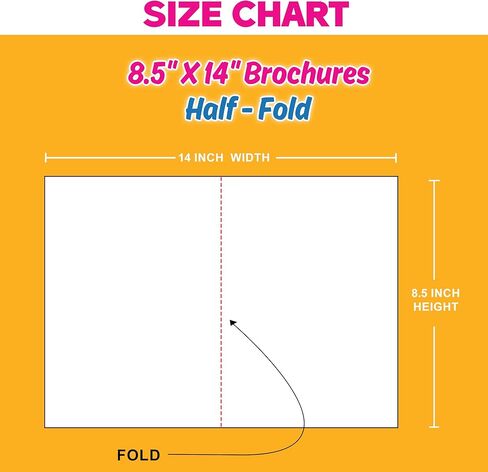 كتيبات لامعة نصف مطوية مطبوعة حسب الطلب مقاس 8.5 × 14 بوصة 100 رطل | منشورات تسويقية ملونة كاملة للأعمال والأحداث والمبيعات والعروض الترويجية (الكمية 100) in Kuwait