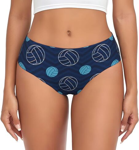 blue Volleyball Print Women's Beyondsoft Stretch Breathe Briefs Underwear,Comfort Flex Panties in Saudi Arabia