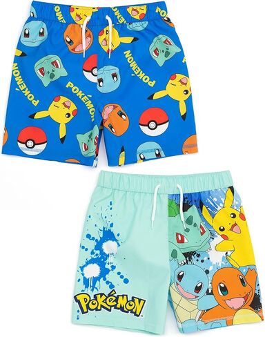 Pokémon Squirtle, Pikachu, Charmander & Bulbasaur Boys Swim Shorts | Blue Swimming Trunks Set Beachwear Summer Holiday Swim in Saudi Arabia