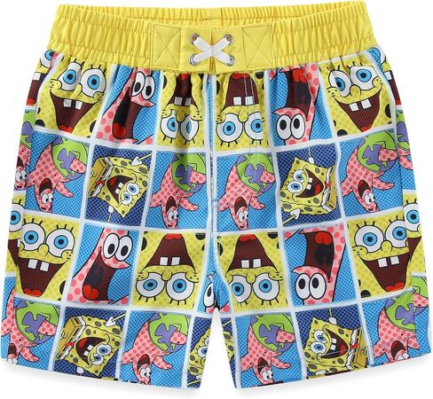 Nickelodeon Spongebob Squarepants Boys UPF 50+ Swim Trunks Shorts Bathing Suit for Big Kids in Saudi Arabia