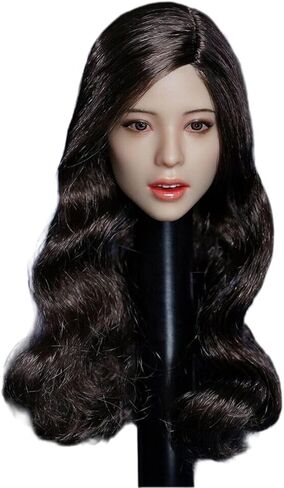 Fremego 1/6 Scale Female Head Sculpt,Asian Girl Red Hair Expression Head Sculpt Carved for 12inch Female Action Figure Body (G) in Kuwait