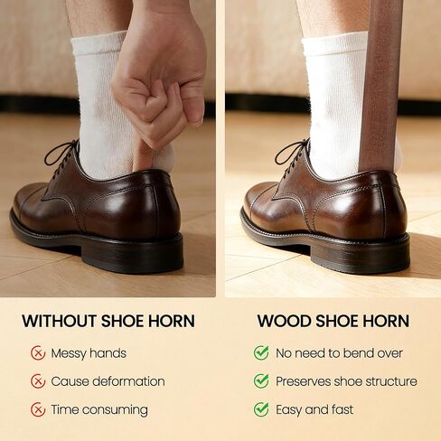 Shoe Horn Long Handle for Seniors 19.7" Extra Long Shoehorn Wooden for Men Women, with Magnetic Base Wall Mounted in Saudi Arabia