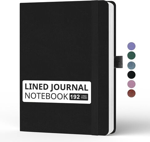 دفتر يوميات فارغ، A5، 192 صفحة 100 جرام في المتر المربع كتاب رسم سميك للنساء والرجال، غلاف جلدي غير مبطن للعمل، دفاتر ملاحظات للكتابة، 5.8 بوصة × 8.5 بوصة (بني) in Kuwait