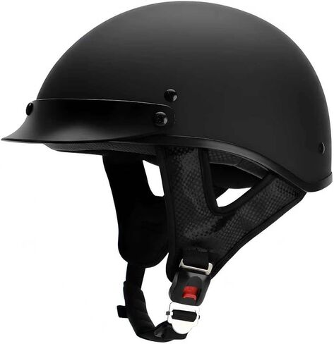 Half Helmet Motorcycle Helmets Open Face Dot Approved Helmets for Men Women Biker Scooter (Matt Black) in Saudi Arabia