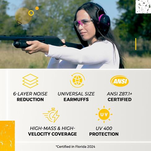 TradeSmart All-in-One Shooting Ear Protection - Comfort+ NRR 28 Earmuffs, Glasses & Earplugs + Carry Case in Kuwait