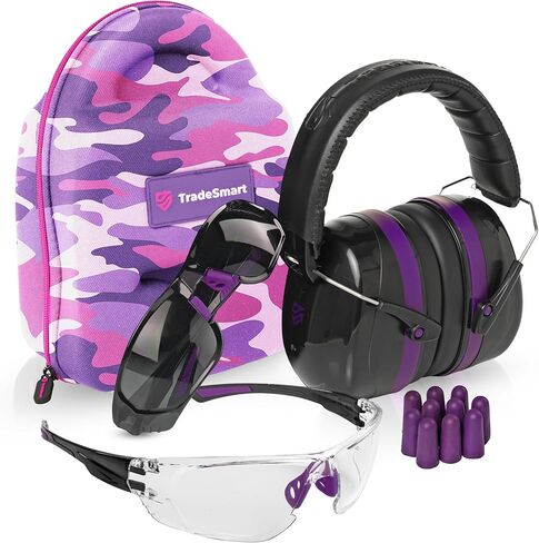 TradeSmart All-in-One Shooting Ear Protection - Comfort+ NRR 28 Earmuffs, Glasses & Earplugs + Carry Case in Kuwait