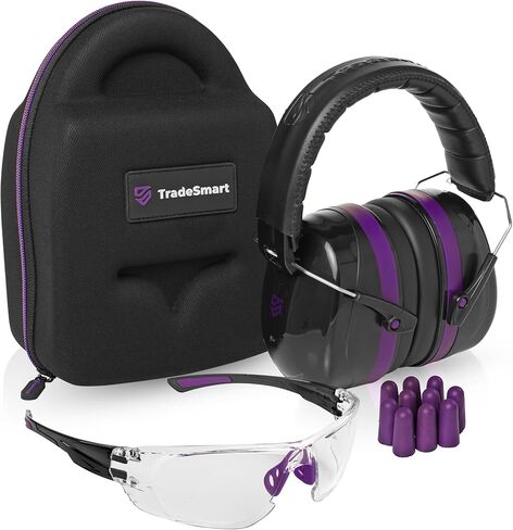 TradeSmart All-in-One Shooting Ear Protection - Comfort+ NRR 28 Earmuffs, Glasses & Earplugs + Carry Case in Kuwait