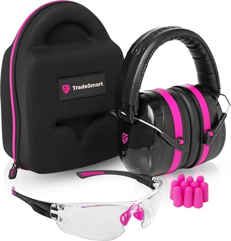 TradeSmart All-in-One Shooting Ear Protection - Comfort+ NRR 28 Earmuffs, Glasses & Earplugs + Carry Case in Kuwait
