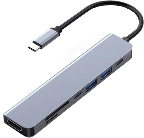 USB C Hub 4K HDMI Multi Port 7 في 1 محول لـ MacBook Pro M1 2021 2020 2019 2018 2017 و MacBook Air M1 2021 2020-2018 ، 65W PD ، USB 3.0 ، USB 2.0 X 2PS C ، SD/Micro SD Card (7 in 1 r) in Saudi Arabia
