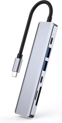 USB C Hub 4K HDMI Multi Port 7 في 1 محول لـ MacBook Pro M1 2021 2020 2019 2018 2017 و MacBook Air M1 2021 2020-2018 ، 65W PD ، USB 3.0 ، USB 2.0 X 2PS C ، SD/Micro SD Card (7 in 1 r) in Saudi Arabia