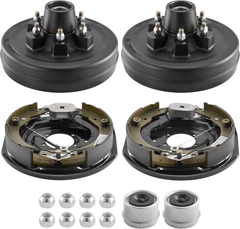 VEVOR Electric Trailer Brake Assembly, 12 x 2 Inch, 1 Pair Self-Adjusting Electric Brakes Kit for 6000 lbs Trailer Axle, Backing Plates for Braking System Part Replacement, Fit for Trailers, RVs in Saudi Arabia