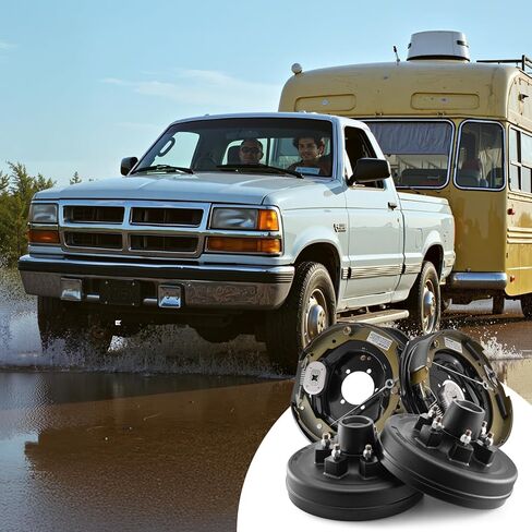 VEVOR Electric Trailer Brake Assembly, 12 x 2 Inch, 1 Pair Self-Adjusting Electric Brakes Kit for 6000 lbs Trailer Axle, Backing Plates for Braking System Part Replacement, Fit for Trailers, RVs in Saudi Arabia