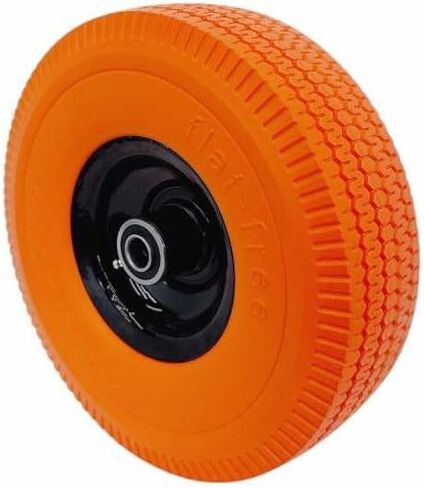 Orange 10" Heavy Duty Solid Rubber Flat Free Tubeless Hand Truck Utility Tire in Saudi Arabia