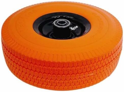 Orange 10" Heavy Duty Solid Rubber Flat Free Tubeless Hand Truck Utility Tire in Saudi Arabia