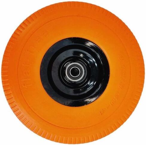 Orange 10" Heavy Duty Solid Rubber Flat Free Tubeless Hand Truck Utility Tire in Saudi Arabia