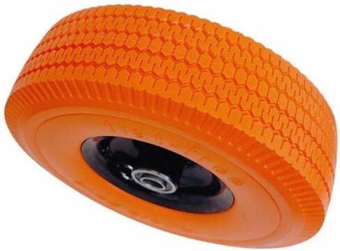 Orange 10" Heavy Duty Solid Rubber Flat Free Tubeless Hand Truck Utility Tire in Saudi Arabia