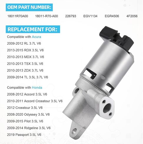 صمام EGV1149 EGR (لـ 3.3L/3.8L) لسيارة جيب رانجلر 2007-2011، لكرايسلر تاون آند كانتري 2008-2010، لباسيفيكا 2007 2008، لدودج جراند كارافان 2008-2010، لفولكس فاجن روتان 2009 2010 in Kuwait
